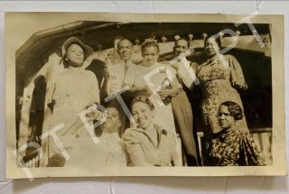 Vintage Snapshot Photo African American Family Well Dresses Being Silly 1930s