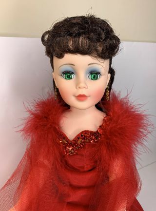 Madame Alexander 21 " Scarlett Portrait Doll Red Velvet Feathers 2253 No Box