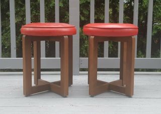 2 Mid Century Stools By Modern Contract Furnitur C.  1960