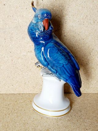 Antique Carl Ens German Volkstedt Porcelain Bird Parrot 8  T