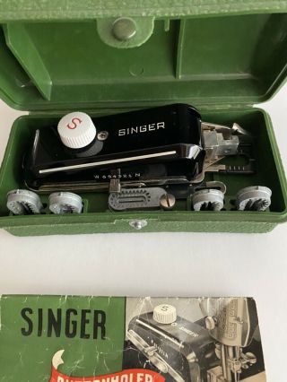 Vintage 1948 Singer Buttonholer Templates & Instruction Book 160506 Green Case 2