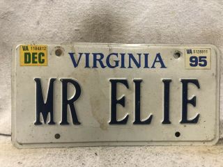 1995 Virginia Vanity License Plate “mr Elie”