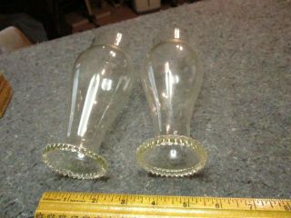 2 Vintage Oil Lamp Glass Chimneys/matching Pair/2 " X 6 3/8 " /very