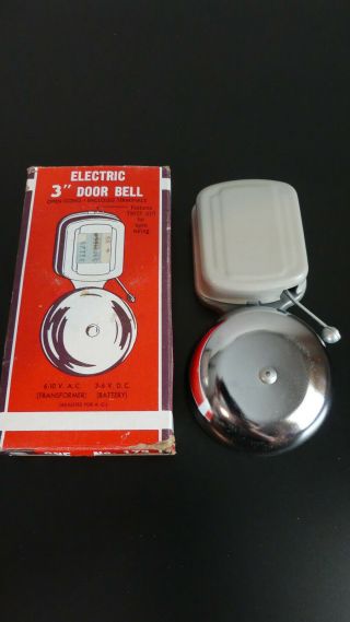 Vintage Door Bell 3 " Metal Electric Butler Hammer Ring Chime