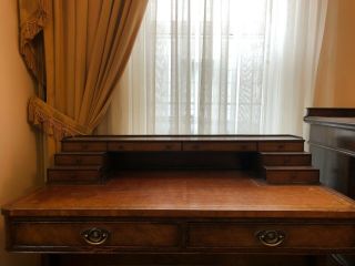 Baker Furniture Vintage Secretary Desk With Leather Top 1900 - 1950 3