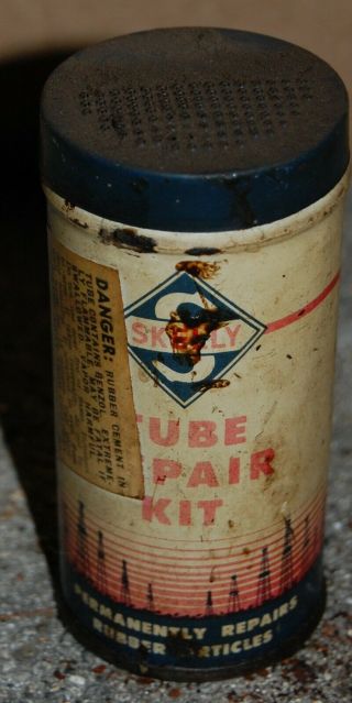Vintage Skelly Tube Repair Kit Metal Can