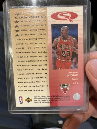 1997 Upper Deck Collector ' s Choice Star Quest SQ83 Michael Jordan Chicago Bulls 2