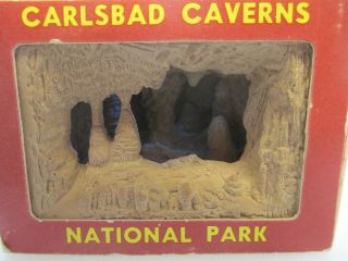 Vintage Carlsbad Caverns National Park Mini - Scene Diorama Shadow Box Souvenir