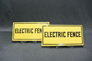 Vintage Farm Electric Fence Tin Warning Sign; Farmer Advertising