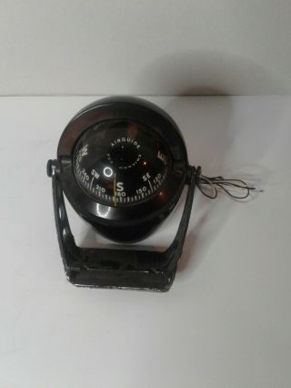 Vintage Airguide Chicago Marine Compass With Sun Shade/mounting Bracket/light