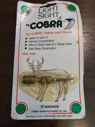 Fiber Optic Light Sight Pin By Cobra Part No.  C - 171 Vintage Brass Archery Sight