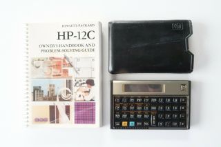 Hewlett Packard Hp - 12c Financial Calculator With Owners Guide & Case - Vintage
