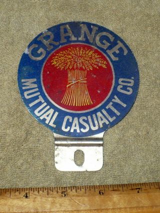 Vintage License Plate Topper / Grange Mutual Casualty Co.  / 1940 