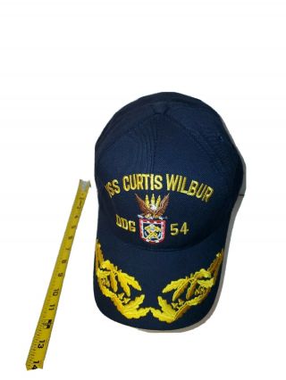 Vintage Uss Curtis Wilbur Ddg 54 Snapback Hat Military Naval Admiral Hat