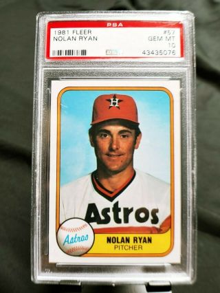 1981 Fleer Nolan Ryan Houston Astros 57 Psa 10 Gem Mt Graded Baseball Card