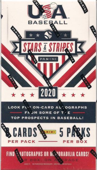 2020 Panini Stars & Stripes Usa Baseball Hobby Box - 5 Autos Or Relics