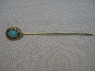 Antique 14k Yellow Gold Opal Stick Pin