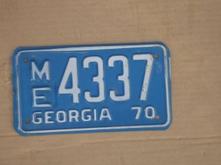 Georgia 1970 Motorcycle License Plate,  Tag,  Harley,  Honda,  Yamaha
