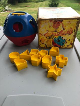 Vintage Tupperware Shape - O - Ball,  Blue & Red Toy Complete 10 Shapes/numbers
