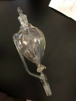 500 Ml Separatory Funnel With Glass Stopcock (pyrex) 24/40 Vintage