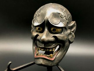 Japanese Vintage Pottery Hannya /antique Noh Oni Demon Kabuki Bugaku Z5