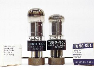 A Vintage Tung Sol 6sn7gtb " Black Plates " Tubes.  Tests Strong