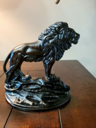 Antique Vintage 1928 Cast Iron Standing Lions Bookends Gift House Inc.  Nyc