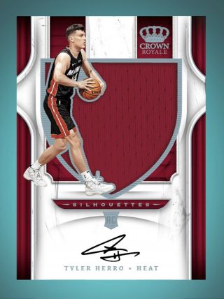 2019 - 20 Crown Royale Tyler Herro Rc Silhouettes Jersey Patch Auto (digital Card)