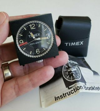 Vintage Timex Mini Alarm Windup Clock Pouch & Booklet 90101851480