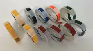 Vintage Dymo 3/8” Labeling Tape Cartridges - 11 Rolls,  Multiple Colors