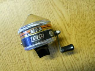 Vintage Zebco 33 Spin Cast Fishing Reel Orange/ Yellow Band Usa Made Single Pin