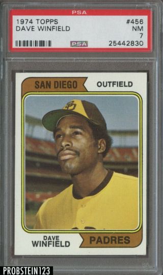 1974 Topps 456 Dave Winfield Padres Rc Rookie Hof Psa 7 Nm