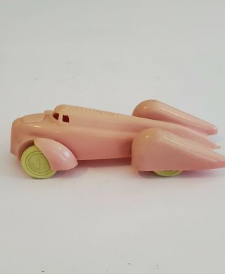 Vintage Renwal Pink Speed King Toy Car With Yellow Wheels