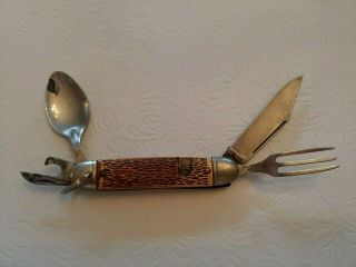 Vintage Colonial Prov.  Usa Pocket Knife - Camping,  Scout,  Hobo - Euc