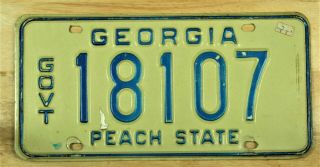Georgia Govt 18107 Peach State Government License Plate Auto Vehicle Tag 2419