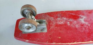 Vintage 1960s Rinky Dink Surf Board Wood Skateboard Wooden Surfer Steel Wheels 3