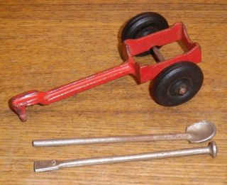 Vintage Red Hubley Bell Telephone Pole Trailer & 2 Tools 1 & 5