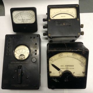 4 - Assorted Vintage Amp - Volt - Ohm Meters