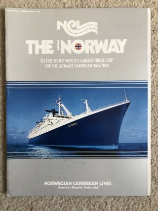 The Ss Norway Brochure 1985 (norwegian Caribbean Lines)