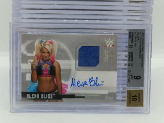 2017 Topps Wwe Undisputed Alexa Bliss Silver Relic Auto 46/50 Bgs 9/10 R99