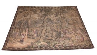French Tapestry Gobelin Semi - Antique Peasant 