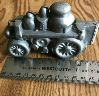 Vintage Antique Pewter Fire Engine Ice Cream Mold Mould Model 497