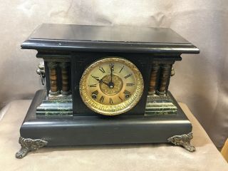 Antique Sessions Clock Co.  8 Day,  Half Hour Strike,  Cathedral Gong Mantel Clock
