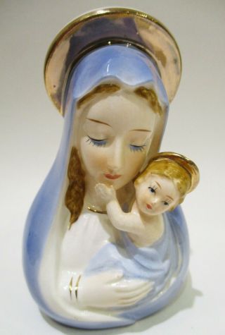 Madonna Baby Jesus Porcelain Planter Vase - Nancy Pew Vintage Japan