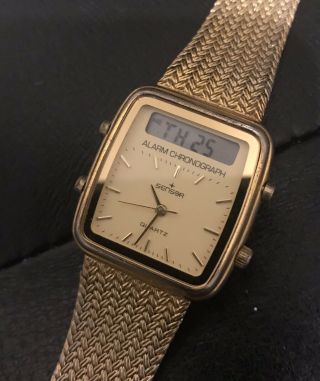 Mens Sensor Watch Gold Vintage 1970 