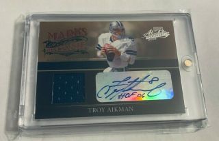 B13,  739 - 2006 Absolute Marks Of Fame Autograph Jersey Troy Aikman 3/50