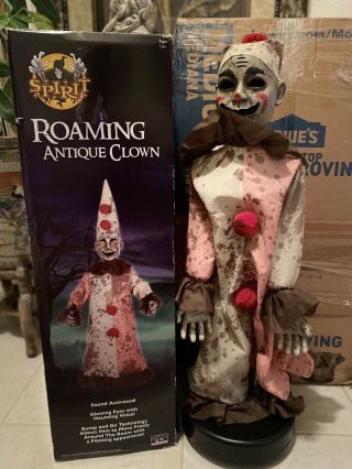 Spirit Halloween Roaming Antique Doll Bump And Go Halloween Prop Clown Carnival