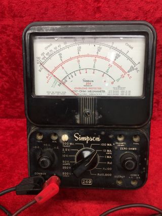 VINTAGE Simpson 260 Series 6P Analog Volt - Ohm - Milliammeter VOM Multi - Meter 2