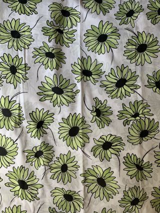 Vintage Springmaid Wondercale Green Daisy Floral Flower Power Twin Flat Sheet