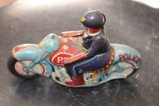 Tin Motorcycle Toy,  Vintage,  51/2 Inch P.  D.  Motorcycle,  Motorcycle Toy,  Antique